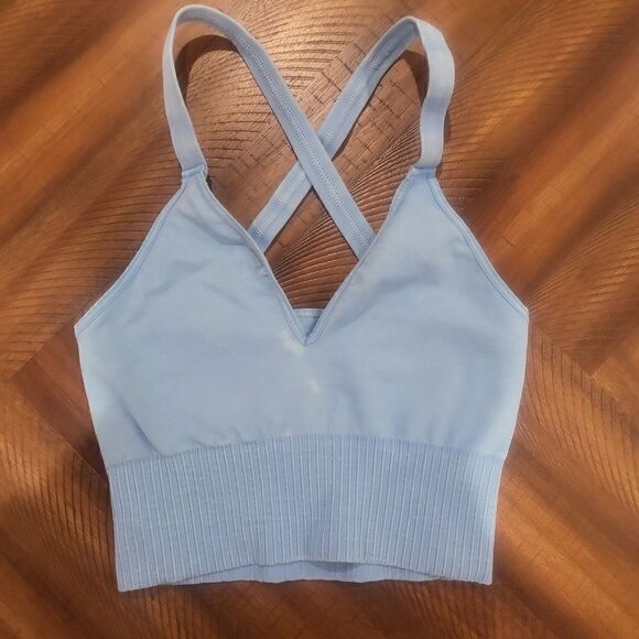 Free People Good Karma Crop Tank XS/S Light Blue - Picture 1 of 4